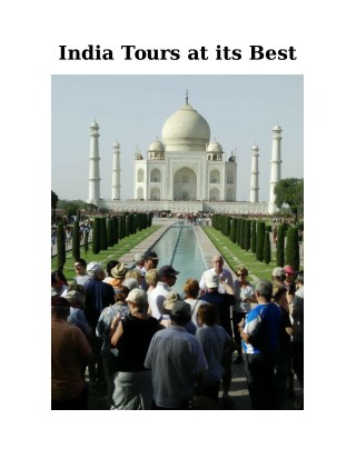 India Tours at its Best