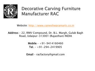 Decorative Carving Furniture Manufacturer RAC