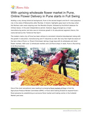 Online Flower Delivery in Pune starts in Full Swing