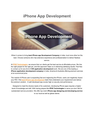iOS app development companies in India