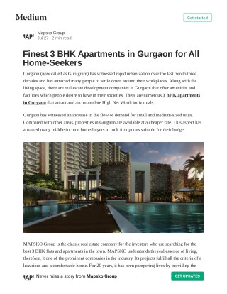 Finest 3 BHK Apartments in Gurgaon for All Home-Seekers
