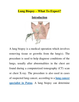 Lung Biopsy â€“ What To Expect?