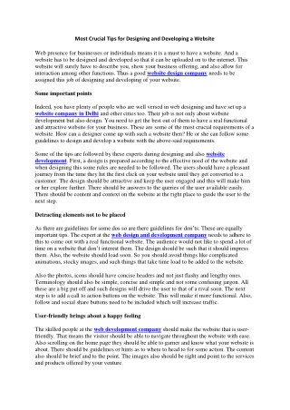 Most Crucial Tips for Designing and Developing a Website