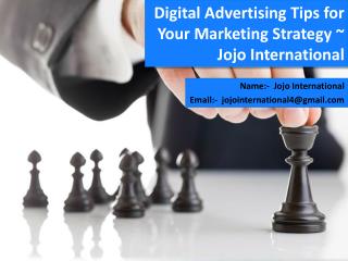 Tips for Your Marketing Strategy ~ Jojo International Delhi