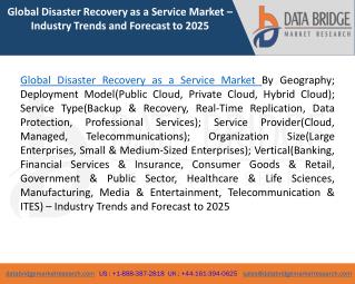 Global Disaster Recovery as a Service Market â€“ Industry Trends and Forecast to 2024