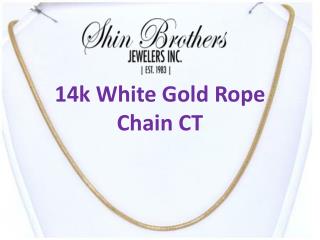 14k White Gold Rope Chain CT