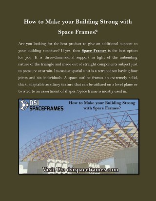 How to Make your Building Strong with Space Frames?