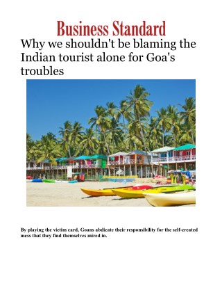 Why we shouldn't be blaming the Indian tourist alone for Goa's troubles