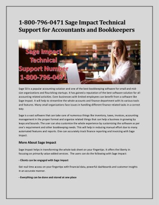 1-800-796-0471 Sage Impact Technical Support For Accountants and Bookkeepers