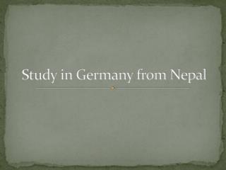 Study in Germany from Nepal