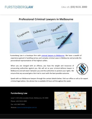 Professional Criminal Lawyers in Melbourne