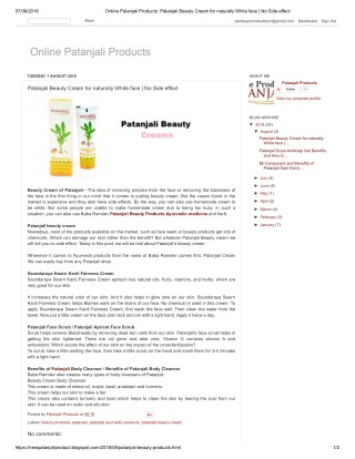 Patanjali Beauty Cream for naturally White face | No Side effect