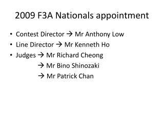 2009 F3A Nationals appointment