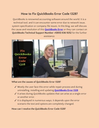 How to Fix QuickBooks Error Code 1328