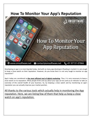 How To Monitor Your Appâ€™s Reputation