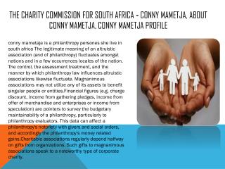 The Best Charities to Give to Right Now in south africa - conny mametja, about conny mametja, conny mametja profile