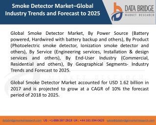 Global Smoke Detector Market- Industry Trends and Forecast to 2025