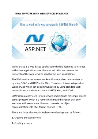 HOW TO WORK WITH WEB SERVICES IN ASP.NET