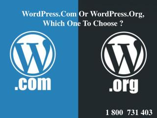 WordPress.Org Or WordPress.Com, Which One To Choose ?