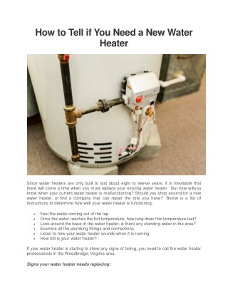 How to Tell if You Need a New Water Heater