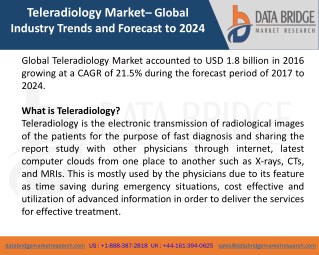 Global Teleradiology Market- Industry Trends and Forecast to 2024