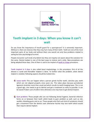 Get Healthy Teeth in 3 Days before It Too Late