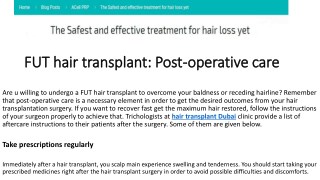FUT hair transplant: Post-operative care