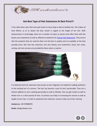 Get Best Type of Hair Extensions At Best Price!!!