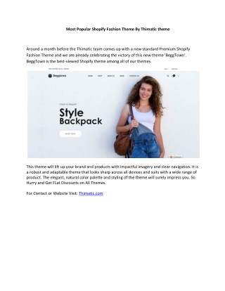 Shopify Fashion Theme By Thimatic theme