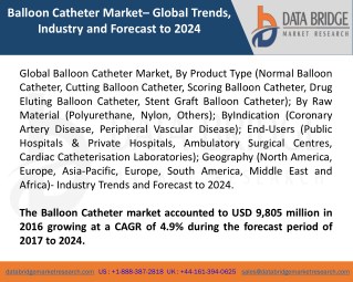 Global Balloon Catheter Market â€“ Industry Trends and Forecast to 2024