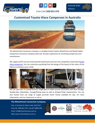 Customised Toyota Hiace Campervan in Australia