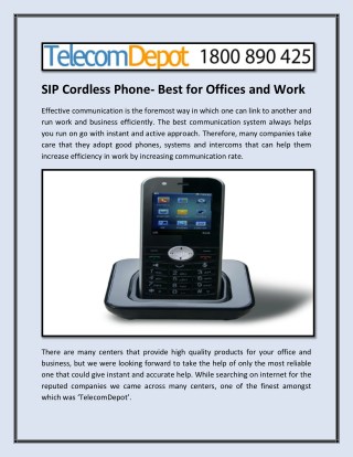 SIP Cordless Phone- Best for Offices and Work