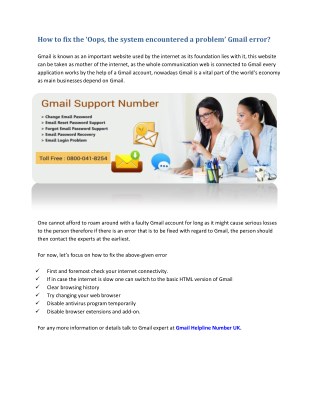 Gmail Helpline Number UK 0800-041-8254 Gmail Contact Number UK