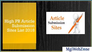 High PR Article Submission Sites List 2018
