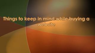 Keep in mind Following Thing while buying a website