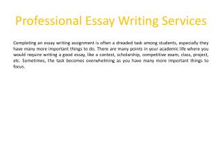 Professional Essay Writing Services