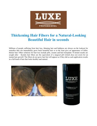 Thickening Hair Fibers for a Natural-Looking Beautiful Hair in seconds