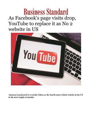 As Facebook's page visits drop, YouTube to replace it as No 2 website in USÂ 