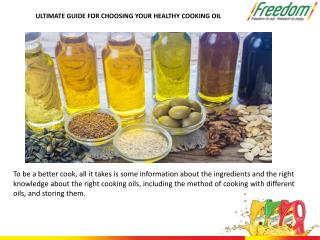 ULTIMATE GUIDE FOR CHOOSING YOUR HEALTHY COOKING OIL