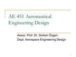 AE 451 Aeronautical Engineering Design