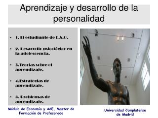 Aprendizaje y desarrollo de la personalidad