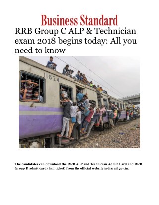 RRB Group C ALP & Technician exam 2018 begins today: All you need to knowÂ 