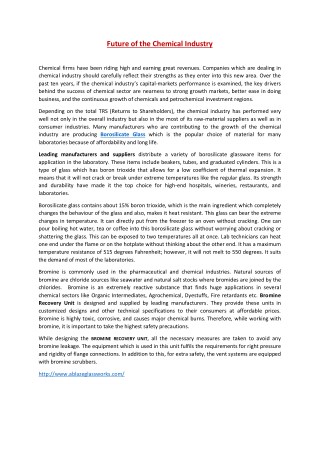 Future of the Chemical Industry