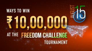 Ways to win rs 10 lac at the freedom challenge tournament