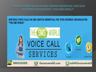 How Bulk Voice Calls or SMS Service beneficial for your business organization