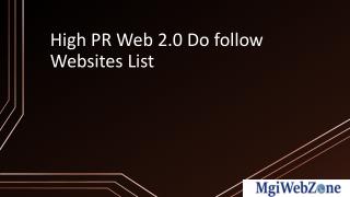 High PR Web 2.0 Do follow Websites List