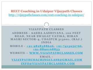 Reet coaching in udaipur