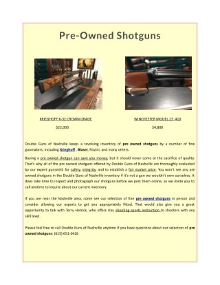 Pre-Owned Shotguns