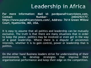 Leadership in Africa