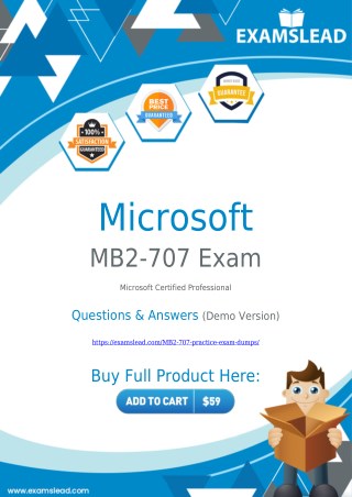 Get Best MB2-707 Exam BrainDumps - Microsoft MB2-707 PDF